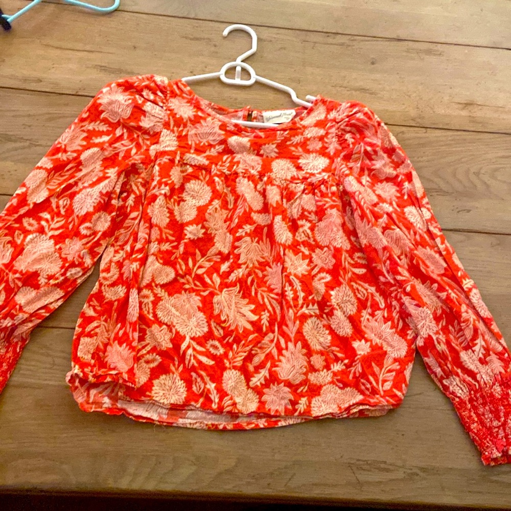 Universal Thread Floral Smock Sleeve Boho Top